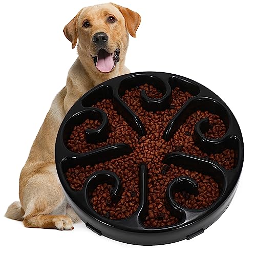 WHIPPY Slow Feeder Dog Bowls for Large Medium Small Dogs Non Slip Maze Puzzle Bowl Pet Slow Feeding Dog Food Bowl Anti-Chocking Slow Eating Bowl Interactive Bloat Stop Dog Bowl