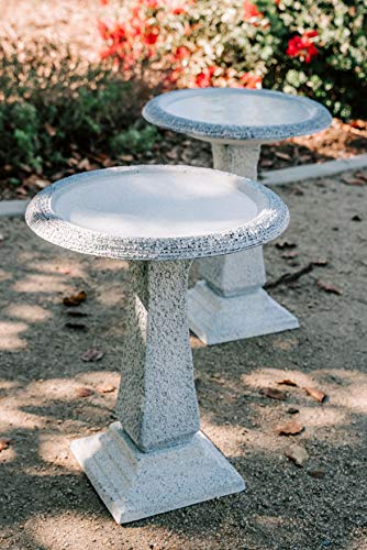 Contemporary Bird Bath 2024 Vet Ranch We Love Pets   Xbrand Ge2420bbwt 2 Set Of 2 Matt Finish Bird Baths W Square Pedestal And 