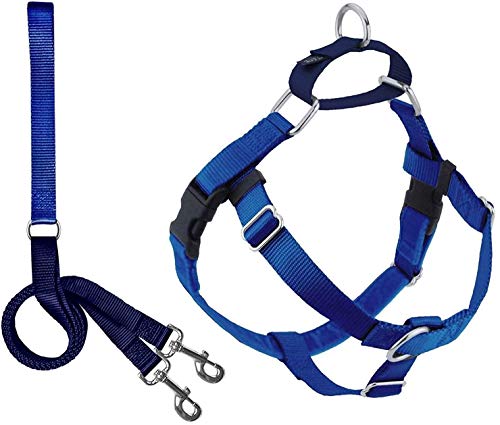 2 Hounds Design Freedom No Pull Dog Harness | Adjustable Gentle Comfortable Control for Easy Dog Walking |for Small Medium and Large Dogs | Made in USA | Leash Included | 1" LG Royal Blue