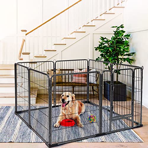 8 Panels Dog Playpen Dog Exercise Pen Heavy Duty Dog Fence Portable Puppy Cats Rabbits Playpen Indoor Outdoor (8 Panels, 31 Inch)