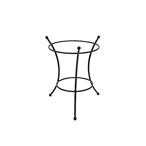 Achla Designs GBS-21 Multi-Use, Large Wrought Iron Metal Plant birdbath Bowl Stand Flowerpot Holder, 10", Black