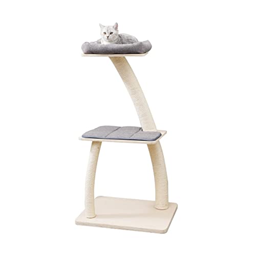 AGILE 45" Premium Plywood Cat Tree Tower with Scratching Climbing Posts (Apollo)