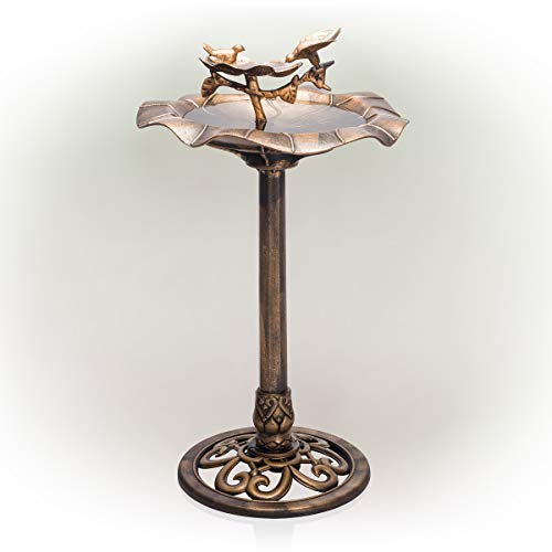 Alpine Corporation TEC380 Alpine 19" Bronze Plastic Birdbath