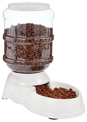 Amazon Basics Gravity Pet Food Feeder for Dogs and Cats, Small, 6-Pound Capacity, Gray