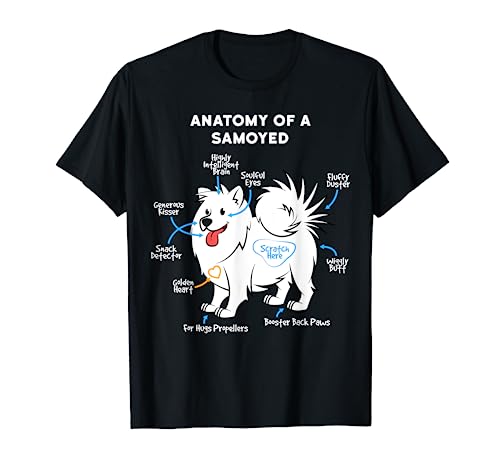 Anatomy Of A Samoyed Funny Dog Master Mistress T-Shirt