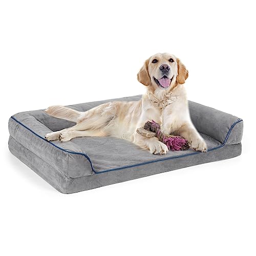 Arien Dog Bed Orthopedic Sofa Dog Beds, Dog Beds for X-Large Dogs, Bolster Dog Couch Bed, Foam Sofa with Removable Washable Cover&Nonskid Bottom, Comfortable Sleep Dog Ded for Large&X-Large Dogs