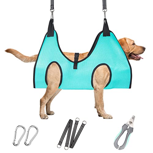 ATESON Dog Grooming Hammock - Upgrade Pet Grooming Harness for Nail Trimming (XL 80lb), Dog Sling for Nail Clipping, Dog Hanging Holder Hanger for Cutting Nail with Nail Clippers