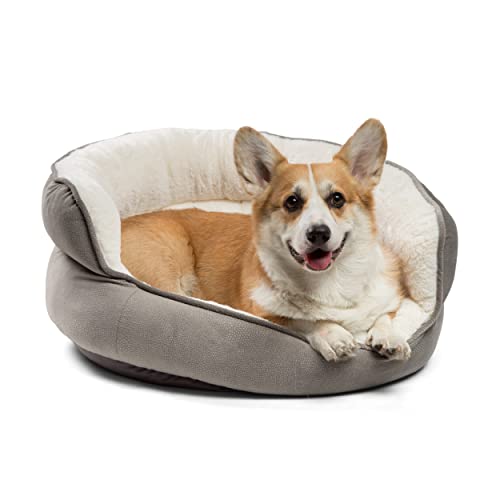 Best Friends by Sheri Throne High Bolster Orthopedic Relief Cat and Dog Bed in Jumbo Gray