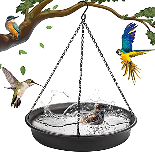 Bird Bath Hanging Bird-Feeder - CARGEN Garden Bird Bat Bird Feeder Plate Hanging Tray Bird Bath Tray Hanging Bird Water or Bird Seed Hanging Bird Baths for Outdoors