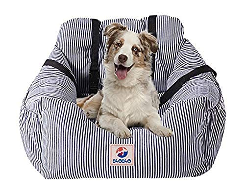 BLOBLO Dog Car Seat Pet Booster Seat Travel Safety Dog Bed for Car with Storage Pocket