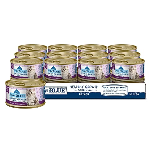 Blue Buffalo Baby Blue Healthy Growth Formula Natural Kitten Pate Wet Cat Food, Chicken Recipe 3-oz Cans (Pack of 24)