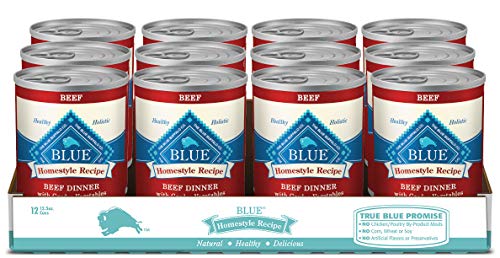 Blue Buffalo Homestyle Recipe Natural Adult Wet Dog Food, Beef 12.5-oz can (Pack of 12)