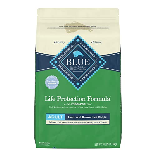 Blue Buffalo Life Protection Formula Natural Adult Dry Dog Food, Lamb and Brown Rice 30-lb