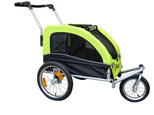 Booyah Medium Dog Stroller & Pet Bike Trailer and with Suspension - Florescent Green