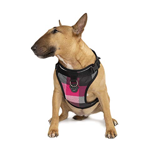 Canada Pooch Everything Dog Harness No Pull Adjustable Dog Walking Harness Pink Plaid - Size M, M