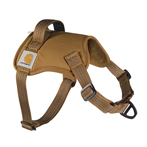 Carhartt Nylon Duck No Pull Dog Harness, Fully Adjustable Dog Harness with Quick Control Handle and Reflective Accents, Carhartt Brown, Small