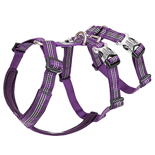 Chai's Choice - Premium No-Pull Dog Harness - Double H Trail Runner, 3M Reflective Vest for Dogs (Medium, Purple) Please Measure Carefully and use Sizing Chart Before Ordering