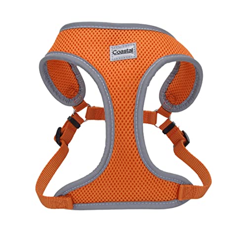 Coastal Pet Comfort Soft Reflective Wrap Adjustable Dog Harness - No-Pull Dog Harness for Small & Large Dogs - Sunset Orange - 5/8" x 16"–19"