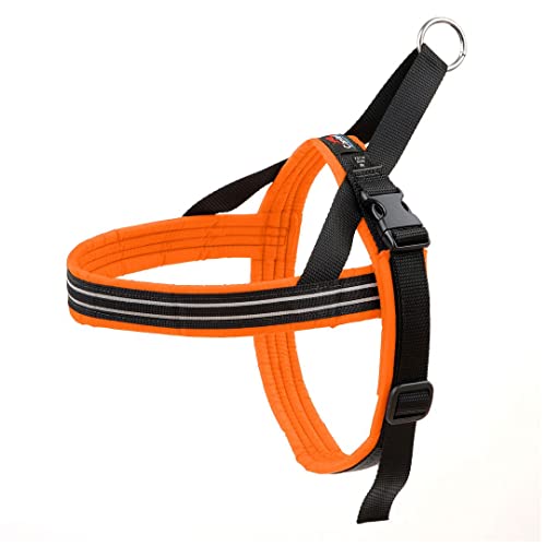 ComfortFlex Sport Harness - American Made No Pull Dog Harness for Small, Medium, Large Dogs - Padded, Reflective No Rub Harness for Walking & Running - Medium, Hunter Orange