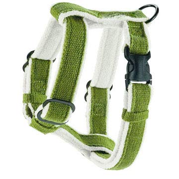 Cozy Natural Hemp Dog Harness with Soft Lining (Large, Green)