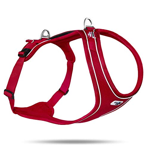 Curli Belka Comfort Dog Harness Custom-Fit Big Dog Harnesses Adjustable Step-in Choke-Free Reflective Vest for Larger Dogs Red XS