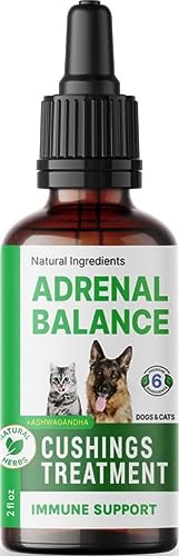 Cushings Treatment for Dogs and Cats w/Ashwagandha, Licorice Root, Rhodiola Rosea – Best Cortisol Balance Support for Pets - 2 fl oz (60ml) - Made in USA