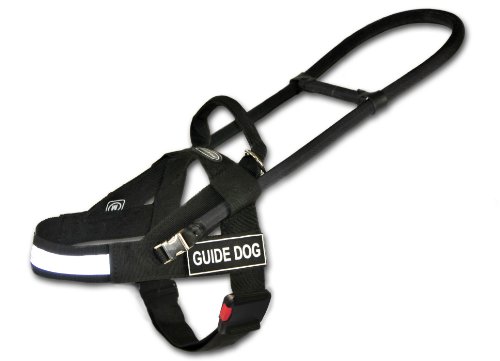 Dean and Tyler Guide Light Nickel Hardware Nylon Dog Harness, Black/Reflective, Medium - Fits Girth: 29-Inch to 39-Inch, Chest Size: 22-Inch Max