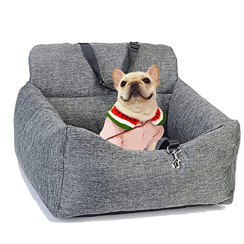 Dog Car Seat, Dog Booster Seat, Dog Car Seats for Small Dogs Under 30 lbs, Detachable Washable Durable Comfortable Dog Car Bed with Clip-On Safety Leash, Pet Car Seat, Puppy Car Seat