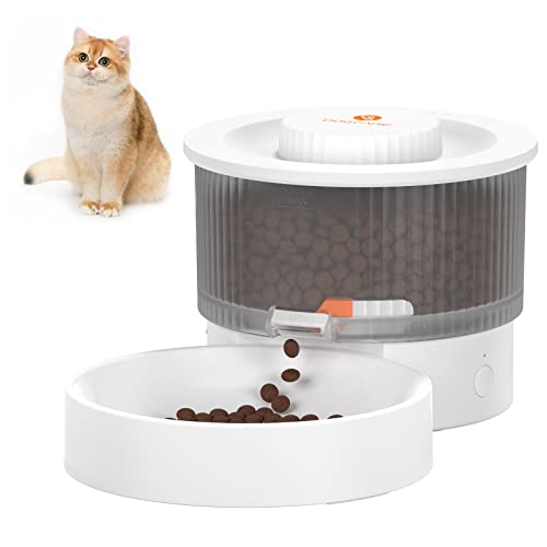 DOG CARE Automatic Cat Feeders, Cordless Automatic Slow Feeder Prevents Bloating for Small Dogs, 4-Cup Capacity Timed Cat Feeder with Meal Times and Portion Control, APP Control Pet Dry Food Dispenser