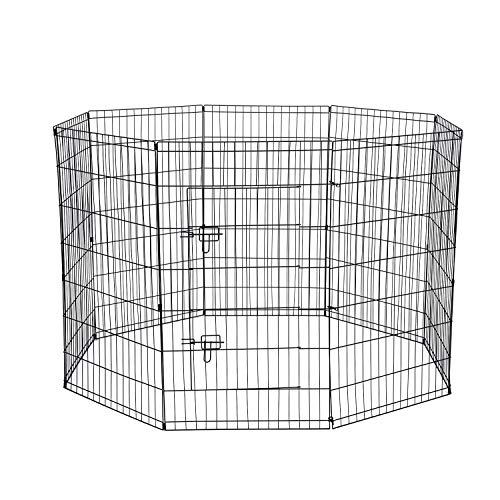 Dog Exercise Pen Pet Playpens for X-Large Dogs - Puppy Playpen Outdoor Back or Front Yard Fence Cage Fencing Doggie Rabbit Cats Playpens Outside Fences with Door - 42 Inch Metal Wire 8-Panel Foldable