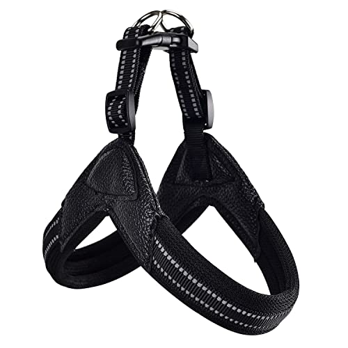 Dog Harness No Pull Ultra Soft Breathable Padded Pet Harness 2 Adjustable Botton, 3M Reflective Pet Harness for Dogs Easy Control for Small Medium Large Dogs (M, Black)