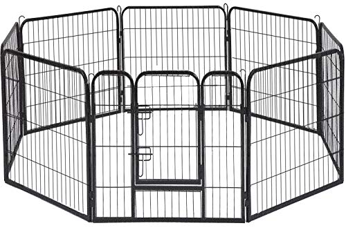 Dog Playpen Dog Pen Playpen Dog Fence Extra Large Indoor Outdoor Heavy Duty 8 Panels 16 Panels 24" 32" 40" Exercise Pen Dog Crate Cage Kennel ,Hammigrid (32" W × 40" H 8 Panels)