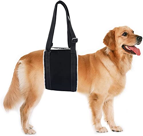 Dog Sling for Back Legs,Dog Sling for Large Dogs Hind Leg Support,Dog Lifting Harness for Rear Legs,Dog Sling Help Lift Dogs Rear for Canine Aid Old K9 Cruciate Ligament Rehabilitation (M) Black