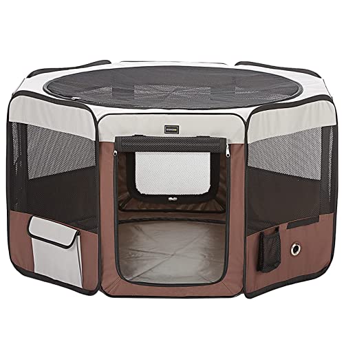 Best Indoor Dog Play Pen 2024 Vet Ranch We Love Pets   Donoro Dog Playpen 46 Portable Pet Play Pens For Small Medium Dogs Cat 6 