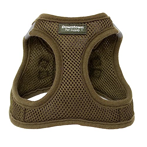 Downtown Pet Supply Step in Dog Harness for Small Dogs No Pull, Medium, Hunter Green - Adjustable Harness with Padded Mesh Fabric and Reflective Trim - Buckle Strap Harness for Dogs