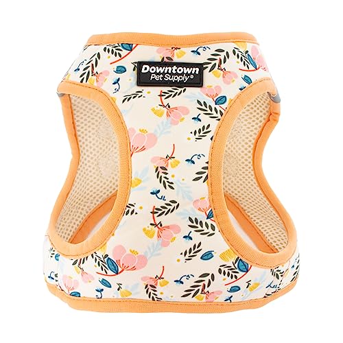 Downtown Pet Supply Step in Dog Harness No Pull, X-Large, Floral - Adjustable Harness with Padded Mesh Fabric and Reflective Trim - Buckle Strap Harness for Dogs