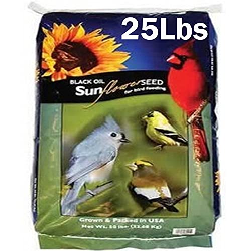 EasyGoProducts Black Oil Sunflower Bird Seed Food – Wild Birds, Cardinals, Squirrels and Much More – 25 Lbs