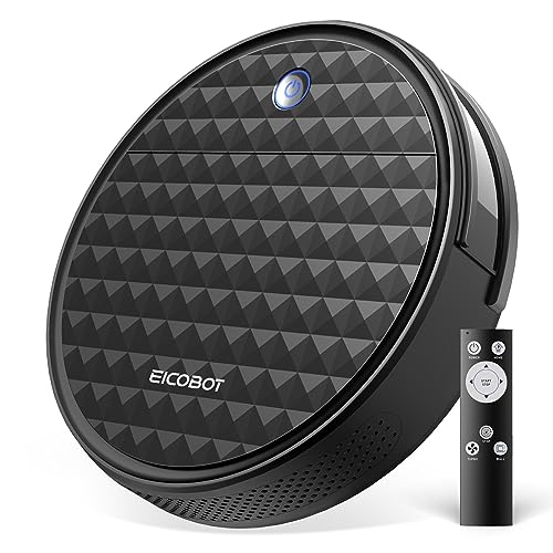 EICOBOT Robot Vacuum Cleaner,Tangle-Free Suction, Quite,Ultra Slim,Automatic Self-Charging,550ml Large Dustbin, Good for Pet Hair,Hard Floor and Low Pile Carpet,R20,Star Black