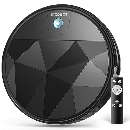 EICOBOT Robot Vacuum Cleaner,Tangle-Free Suction,Quite,Slim,Automatic Self-Charging,550ml Large Dustbin, Good for Pet Hair,Hard Floor and Low Pile Carpet,R20(Charcoal Black)