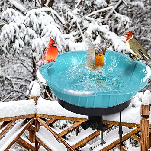 EKXOZV Upgraded Heated Bird Bath, Heated Bird Baths for Outdoors for Winter, Weather-Resistant and Easy to Clean (85W, 13 Inch)