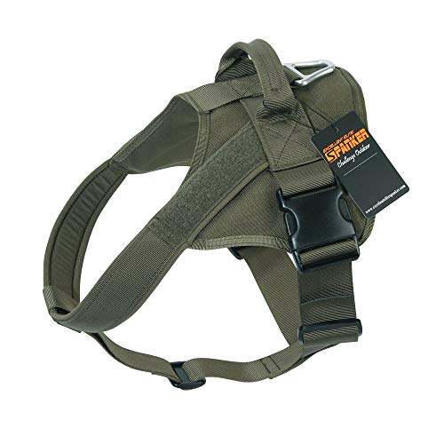 EXCELLENT ELITE SPANKER Tactical Dog Harness Patrol K9 Harness Service Dog Vest Military Dog Vest Working Dog Vest with Handle(Ranger Green-L)