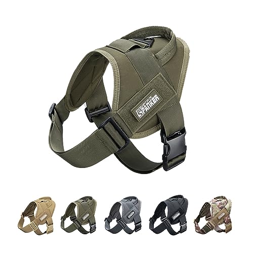 Excellent Elite SPANKERTactical Dog Vest Training Military Patrol K9 Service Dog Harness Adjustable Nylon Dog Harness with Handle(RGN-S)