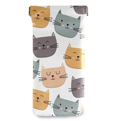 Eyeglasses Pouch Glasses Case - Cute Cats Squeeze Top Sunglasses Pouch Portable Anti-Scratch Eyeglasses Bag for Women Men Kids