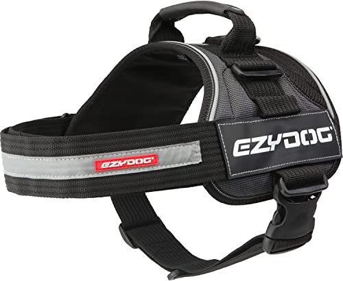 EzyDog Convert Trail-Ready Outdoor Adjustable Dog Harness - Perfect for Hiking, Walking, and Doubles as a Service Dog Vest - Superior Comfort Design with a Durable Traffic Handle (Large, Charcoal)