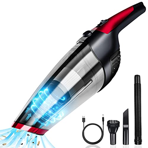 Fityou Handheld Vacuum Cleaner Cordless, Rechargeable (USB Charge), Powerful Suction Cleaner, Portable Hand Vacuum for Pet Hair Home and Car Cleaning, Wet & Dry