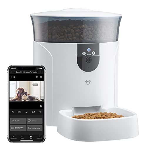 Geeni 7L Automatic Cat Feeders with Smart Home Pet Camera, Timer & Voice, Automatic Dog Feeder for Alexa & Google