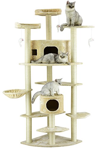 Go Pet Club Cat Tree, 80-Inch, Beige