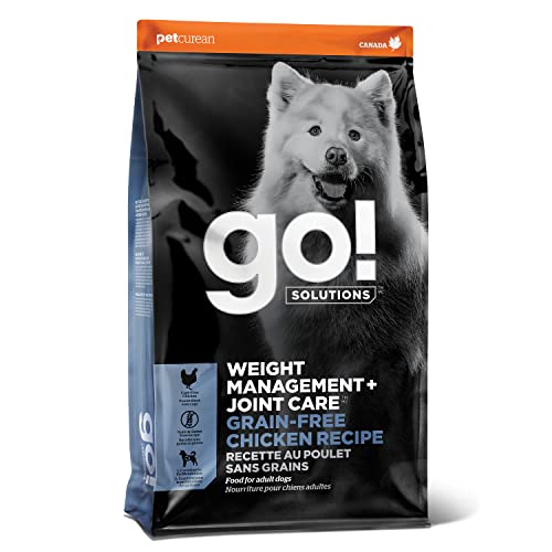 GO! SOLUTIONS Weight Management + Joint Care Grain-Free Chicken Recipe for Dogs, 3.5 Lb Bag - Healthy Weight Dog Food for Adult + Senior Dogs