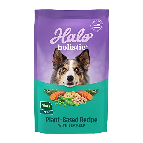 Halo Purely For Pets Halo Holistic Plant-Based Recipe with Kelp, Complete Digestive Health, Vegan Dry Dog Food Bag, Adult Formula, 21-lb Bag