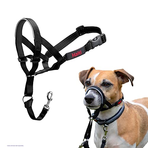 HALTI Head-collar Size 0 Black, Bestselling Dog Head Harness to Stop Pulling on the Lead, Easy to Use, Padded Nose Band, Adjustable & Reflective, Professional Anti-Pull Training Aid for Small Dogs